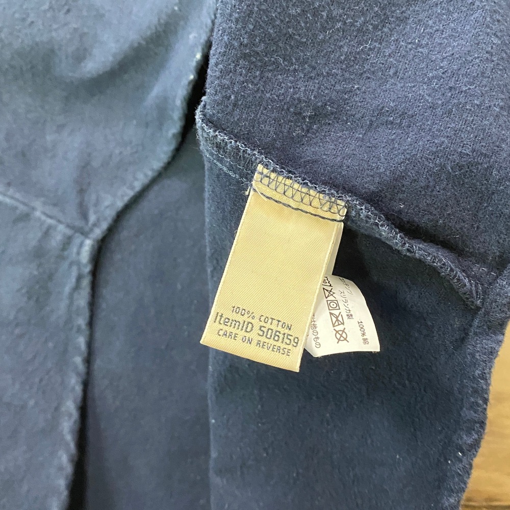 L.L. Bean Chamois Flannel Shirt Size M Petite Cotton Button Up Navy Blue 506159 - Picture 6 of 8
